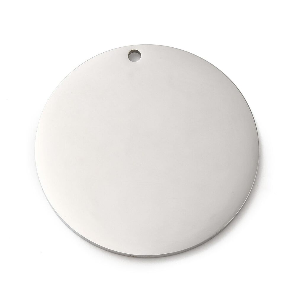 3361 35mm 20 pcs Flat Round Theme 304 Stainless Steel Charms Blank Stamping